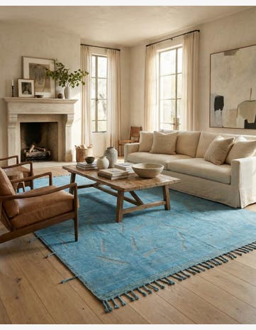 9' x 12' Hand Knotted Moroccan Wool Rug