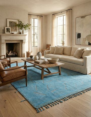 9' x 12' Hand Knotted Moroccan Wool Rug
