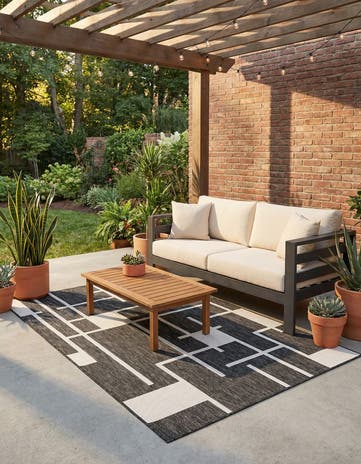 5' 3 x 8' Easy-Clean Modern Indoor / Outdoor Rug