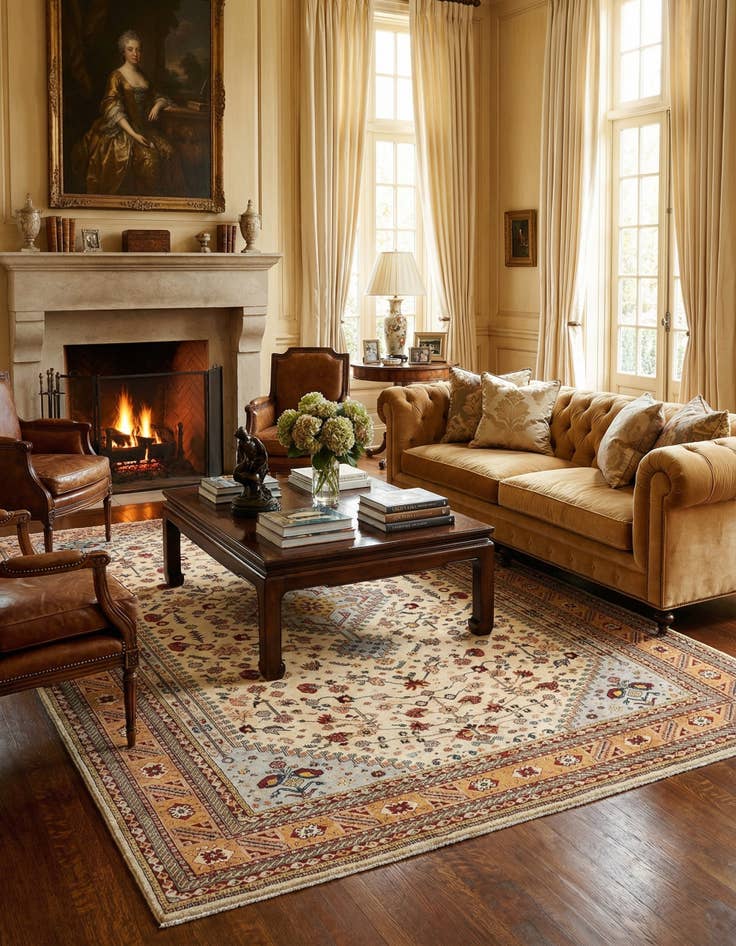 Detail image of 7' 10 x 11' 4 Hand Knotted Luribaft Rug