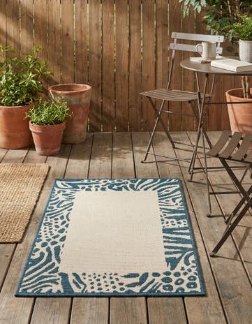 Ivory Easy-Clean Safari Indoor / Outdoor Rug