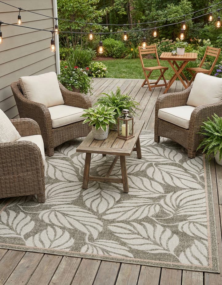 7' x 10' Easy-Clean Botanical Indoor / Outd...