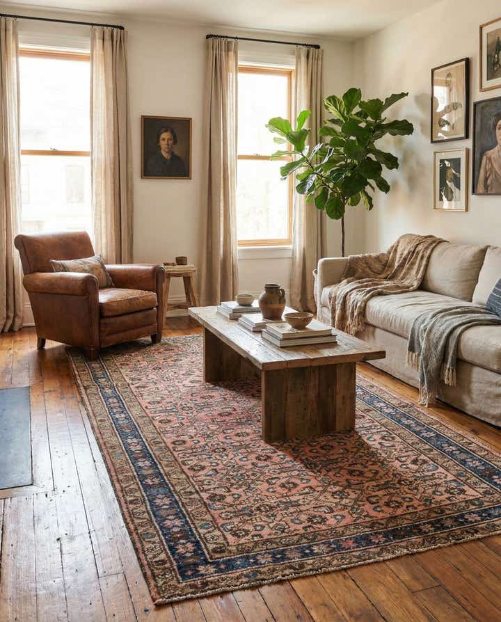 4' 4 x 9' 3 Hand Knotted Ultra Vintage Persian Wool Runner Rug