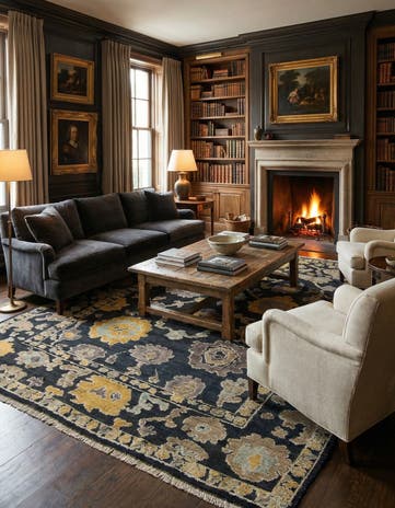9' x 12' 2 Hand Knotted Oushak Wool Rug