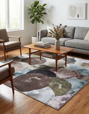 Multi Gray Medina Square Rug
