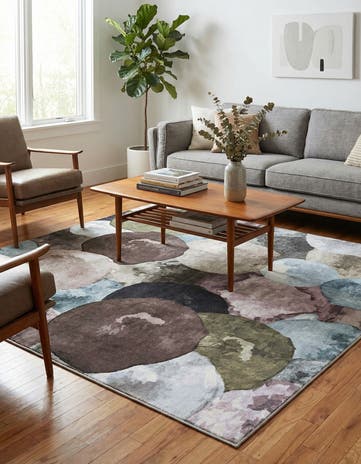 Multi Gray Medina Square Rug