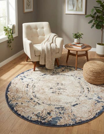 Cream Villa Round Rug