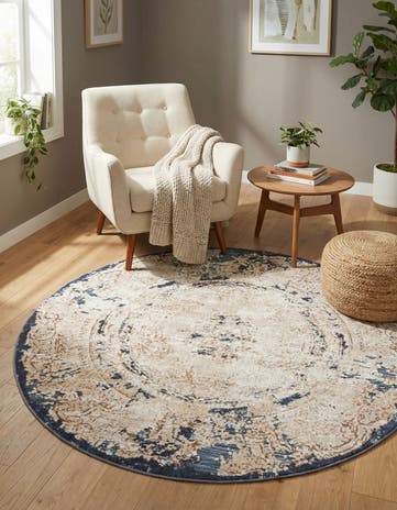 Cream Villa Round Rug
