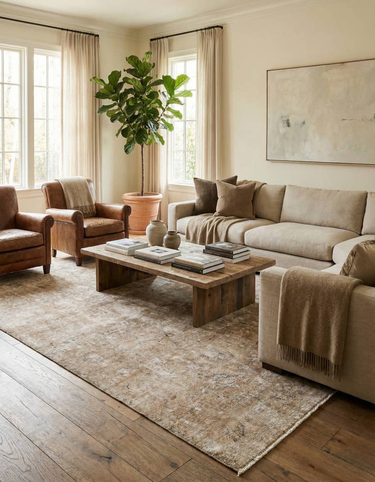 Detail image of 7' 4 x 11'  Hand Knotted Ultra Vintage Persian Wool Rug