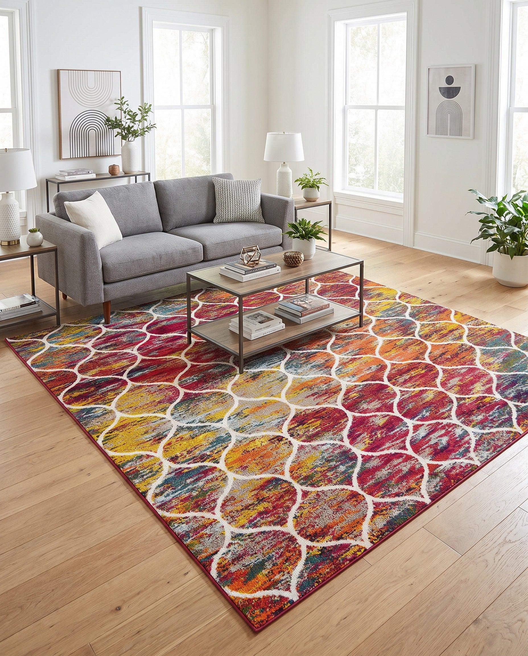 10' x 10' Lattice Frieze Square Rug