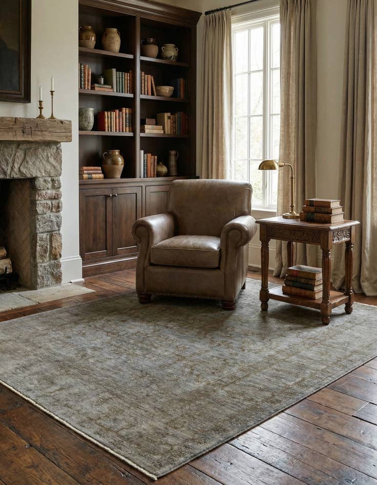 Detail image of 5' x 6' 6  Hand Knotted Over-Dyed Ziegler Rug