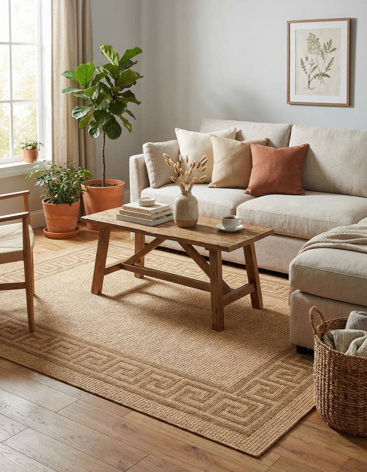 Detail image of 6' x 9'  Washable Border Indoor / Outdoor Rug