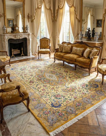 6' 6 x 9' 11 Ghom Silk Rug