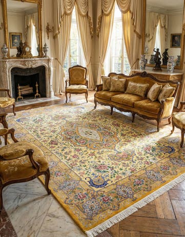 6' 6 x 9' 11 Ghom Silk Rug