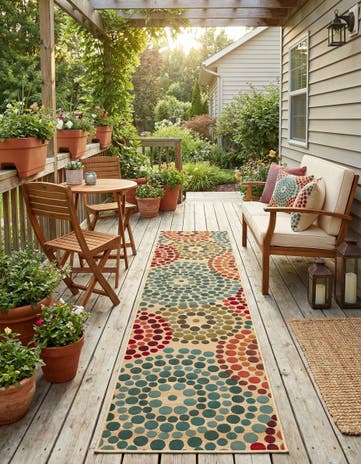 2' 7 x 12' Easy-Clean Modern Indoor / Outdoor Runner Rug
