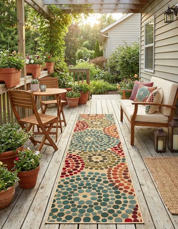 2' 7 x 12' Easy-Clean Modern Indoor / Outdoor Runner Rug
