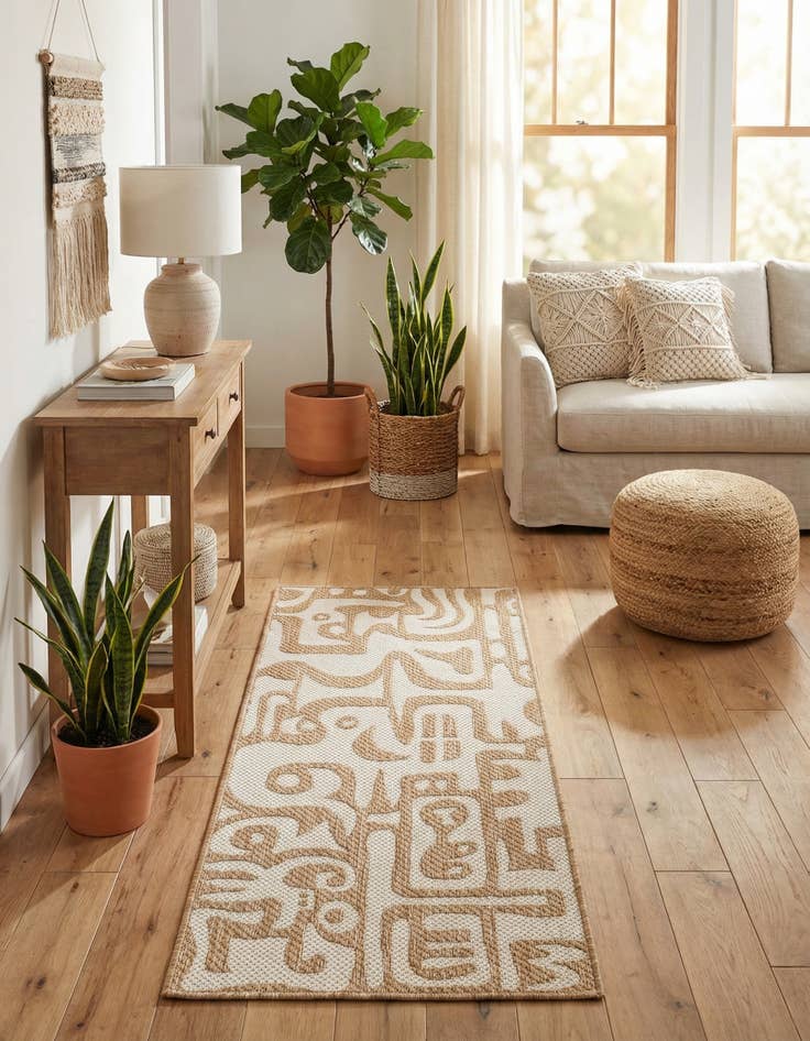 Detail image of 2' x 5' 3 Easy-Clean Modern Indoor / Outdoor Runner Rug