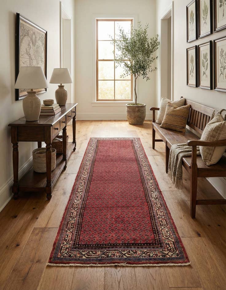 Detail image of 3' 6 x 10' 7 Hand Knotted Botemir Persian Wool Runner Rug