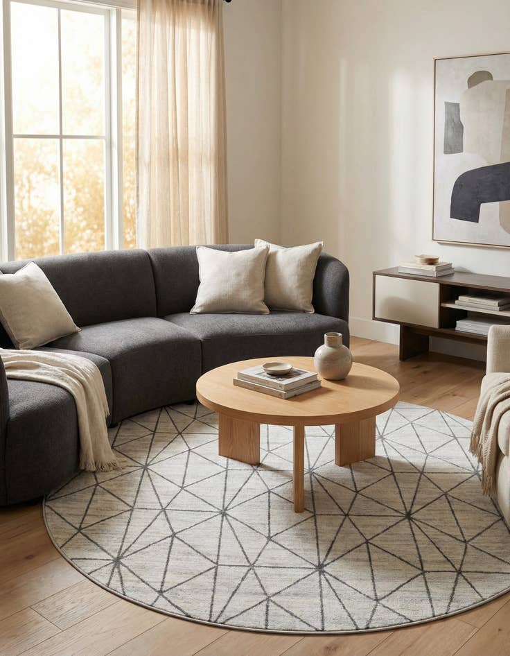 Detail image of  8' x 8' Lattice Trellis Round Rug