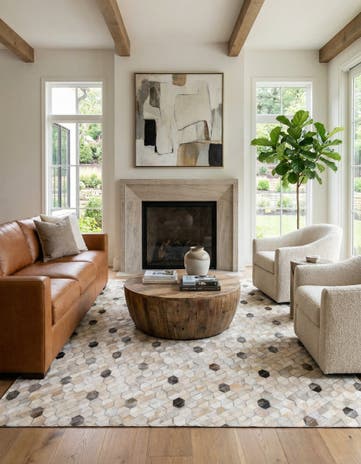 5' 4 x 7' 7 Cowhide Rug