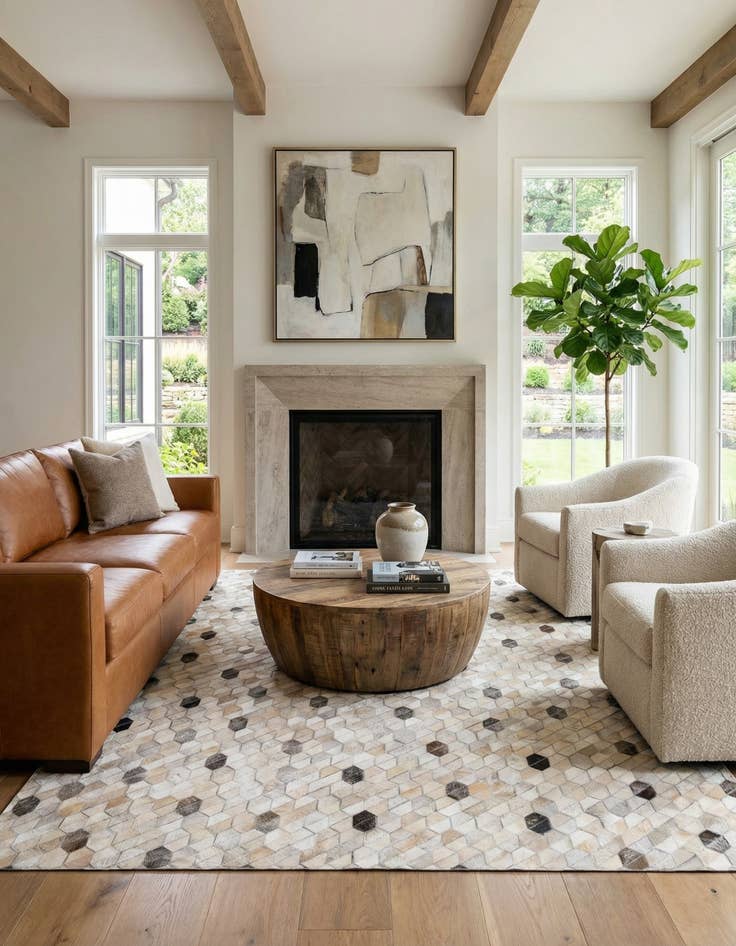 Detail image of 5' 4 x 7' 7 Cowhide Rug