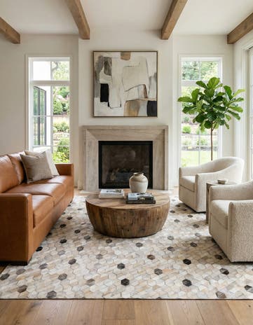 5' 4 x 7' 7 Cowhide Rug