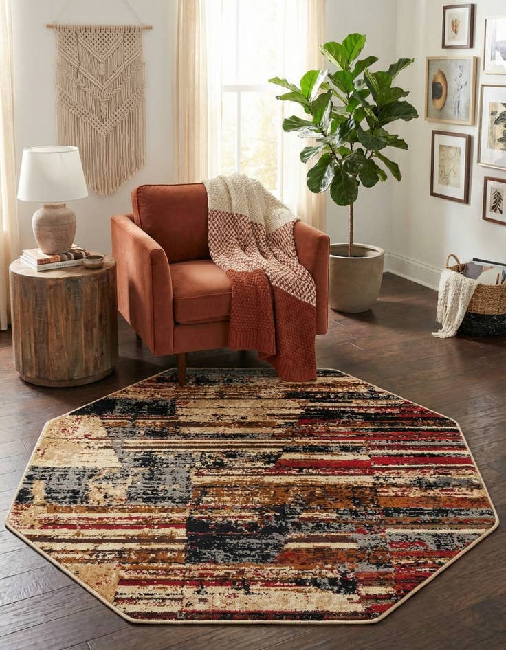 Detail image of 3' x 3' Saturn Octagon Rug