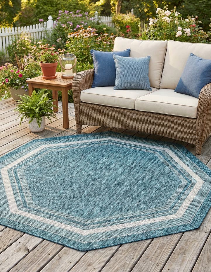 5' 3 x 5' 3 Easy-Clean Border Indoor / Outdoor...