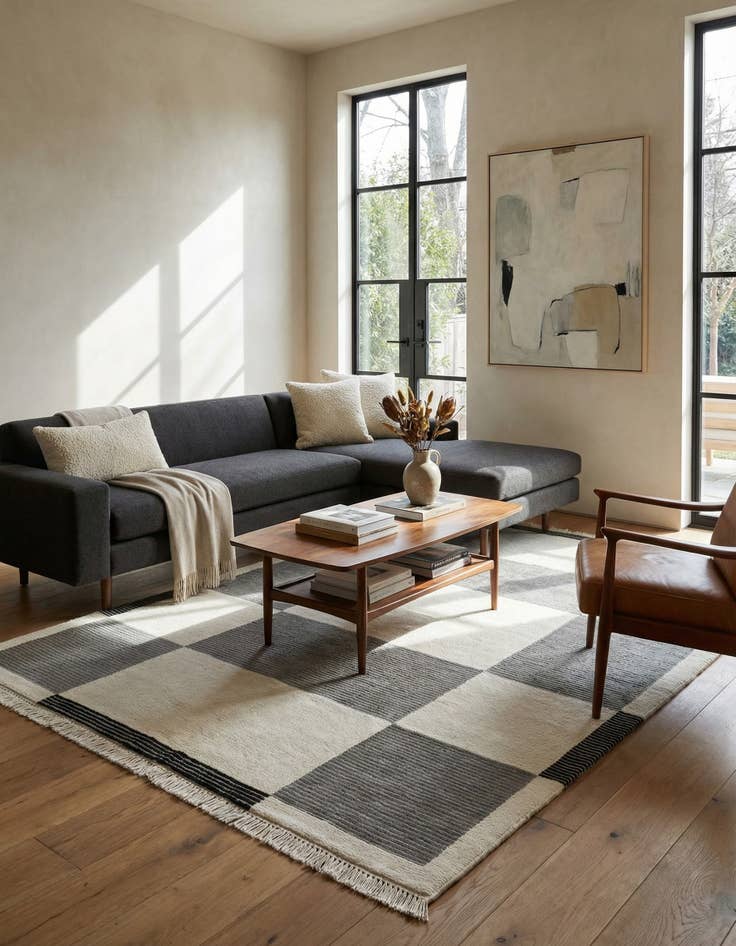 Detail image of  4' 11 x 6' 8  Hand Knotted Darya Wool Rug