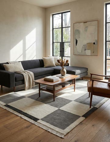 4' 11 x 6' 8 Hand Knotted Darya Wool Rug