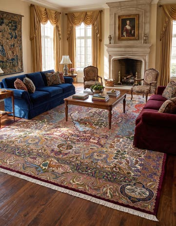 9' 11 x 12' 9 Hand Knotted Kashmar Persian Wool Rug