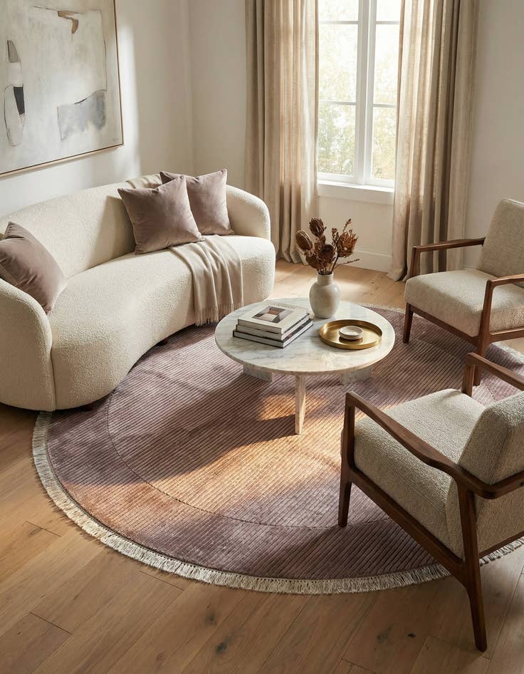 Detail image of 6' 7 x 6' 7  Hand Knotted Darya Wool Round Rug