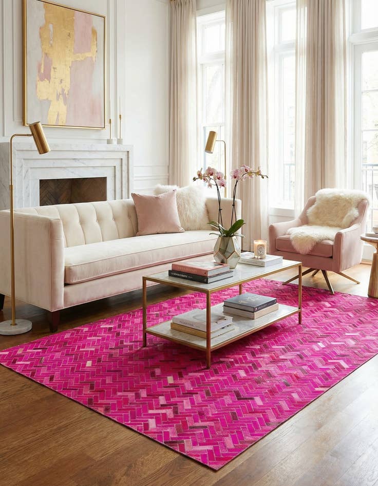 Detail image of  5' 1 x 7' 9 Cowhide Rug