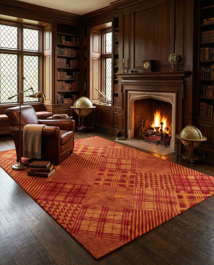 Detail image of 8' x 9' 11 Modern Manshu Wool Rug