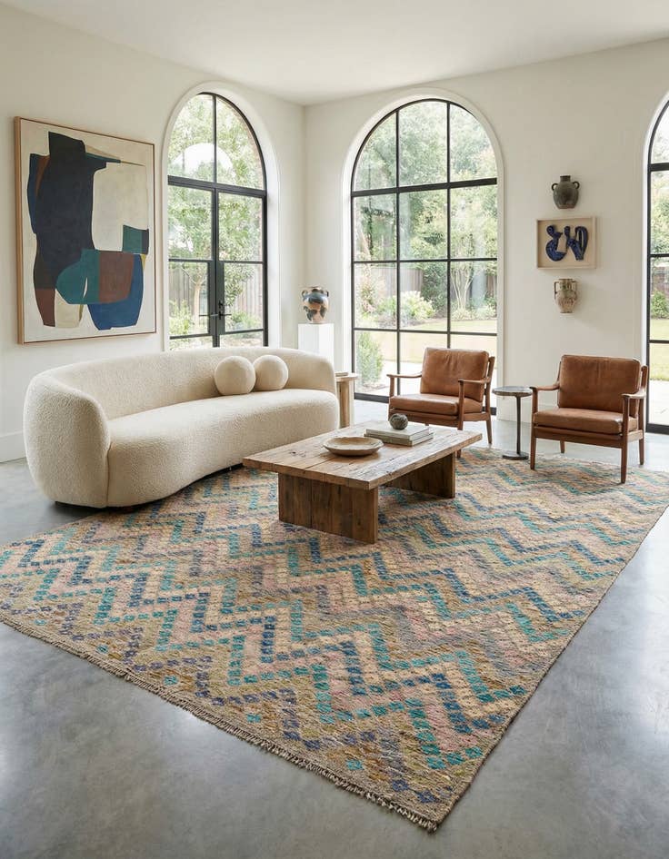 Detail image of  8' 9 x 11' 1  Hand Woven Kilim Modern Wool Rug