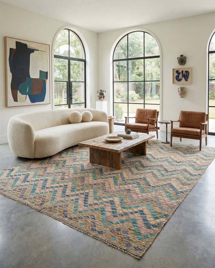 Detail image of 8' 9 x 11' 1 Hand Woven Kilim Modern Wool Rug