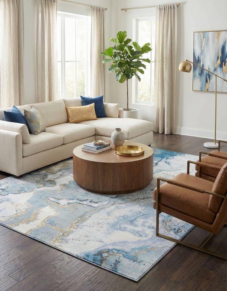 Detail image of  7' 10 x 10'  Washable Modern Indoor / Outdoor Rug