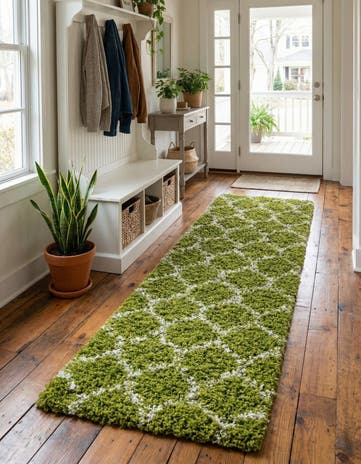 2' x 5' Lattice Shag Runner Rug