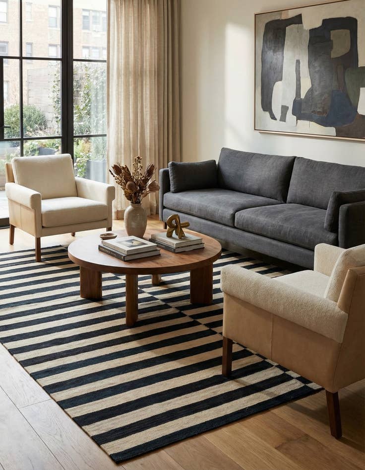 Detail image of 5' 4 x 6' 9  Hand Woven Kilim Modern Wool Rug