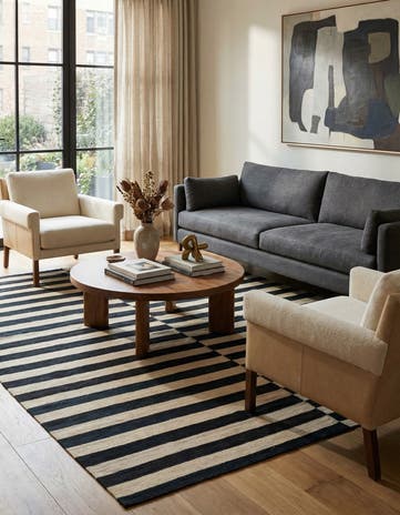 5' 4 x 6' 9 Hand Woven Kilim Modern Wool Rug
