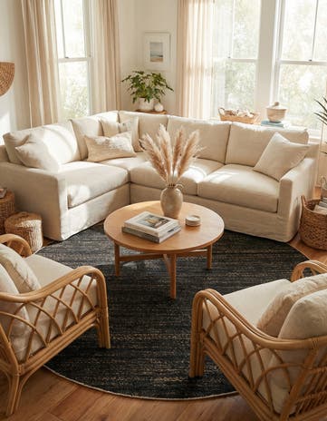 7' 10 x 7' 10 Hand Woven Palm Beach Jute Round Rug
