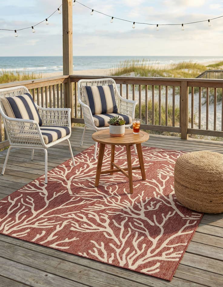 Detail image of 6' x 9'  Washable Coastal Indoor / Outdoor Rug