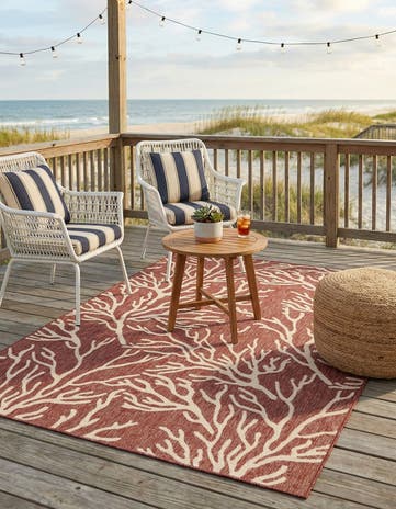 6' x 9' Easy-Clean Coastal Indoor / Outdoor Rug