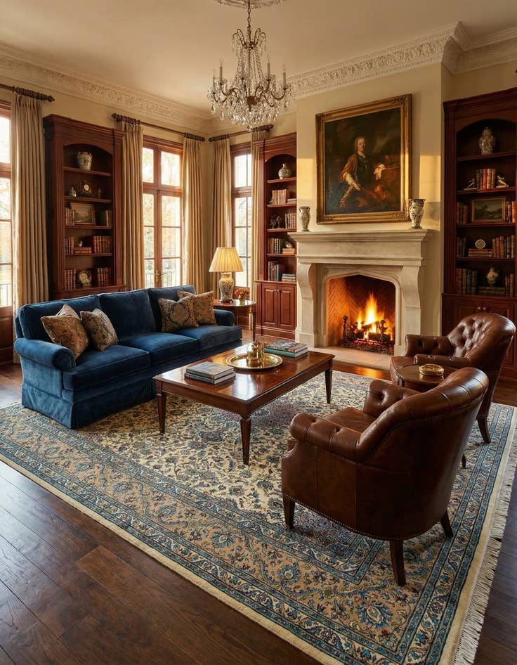 Detail image of 9' 9 x 13' 3  Hand Knotted Kashan Persian Wool Rug