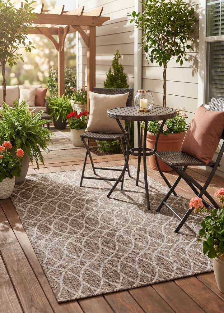 4' x 6' Easy-Clean Trellis Indoor / Outdoor Rug