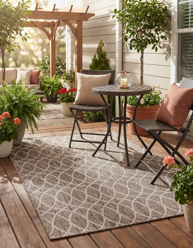 Detail image of 4' x 6'  Washable Trellis Indoor / Outdoor Rug