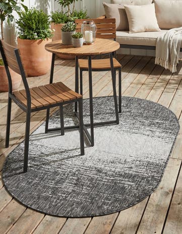 3' x 5' 3 Easy-Clean Modern Indoor / Outdoor Oval Rug