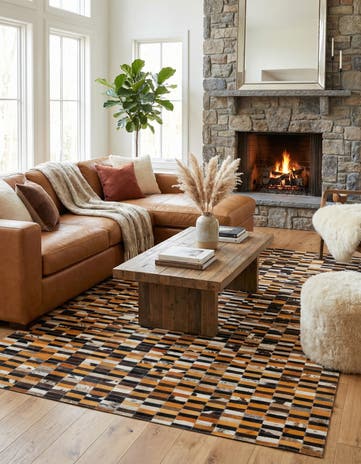 5' x 7' 11 Cowhide - Patchwork Rug