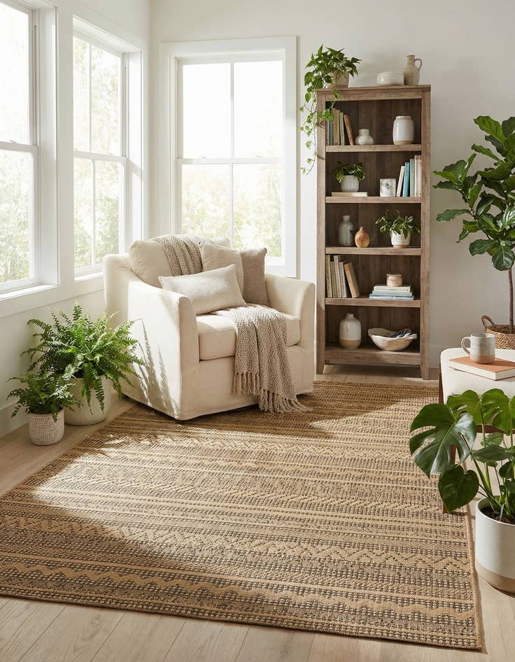 Detail image of 8' x 11' 4  Washable Modern Indoor / Outdoor Rug