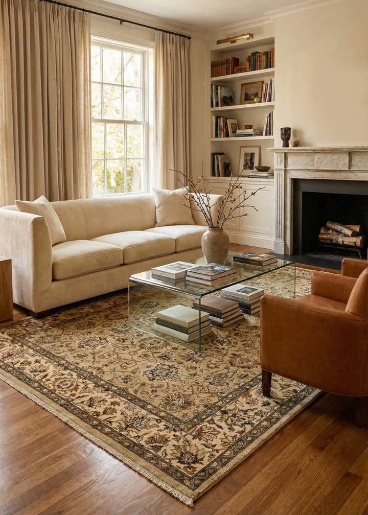 6' 2 x 9' 5 Hand Knotted Ziegler Oriental Wool Rug
